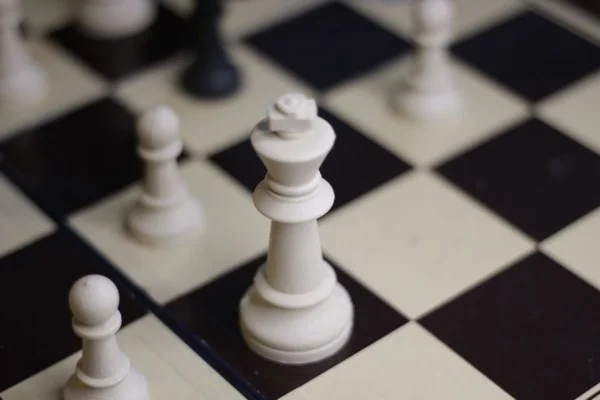 chess board pieces closeup